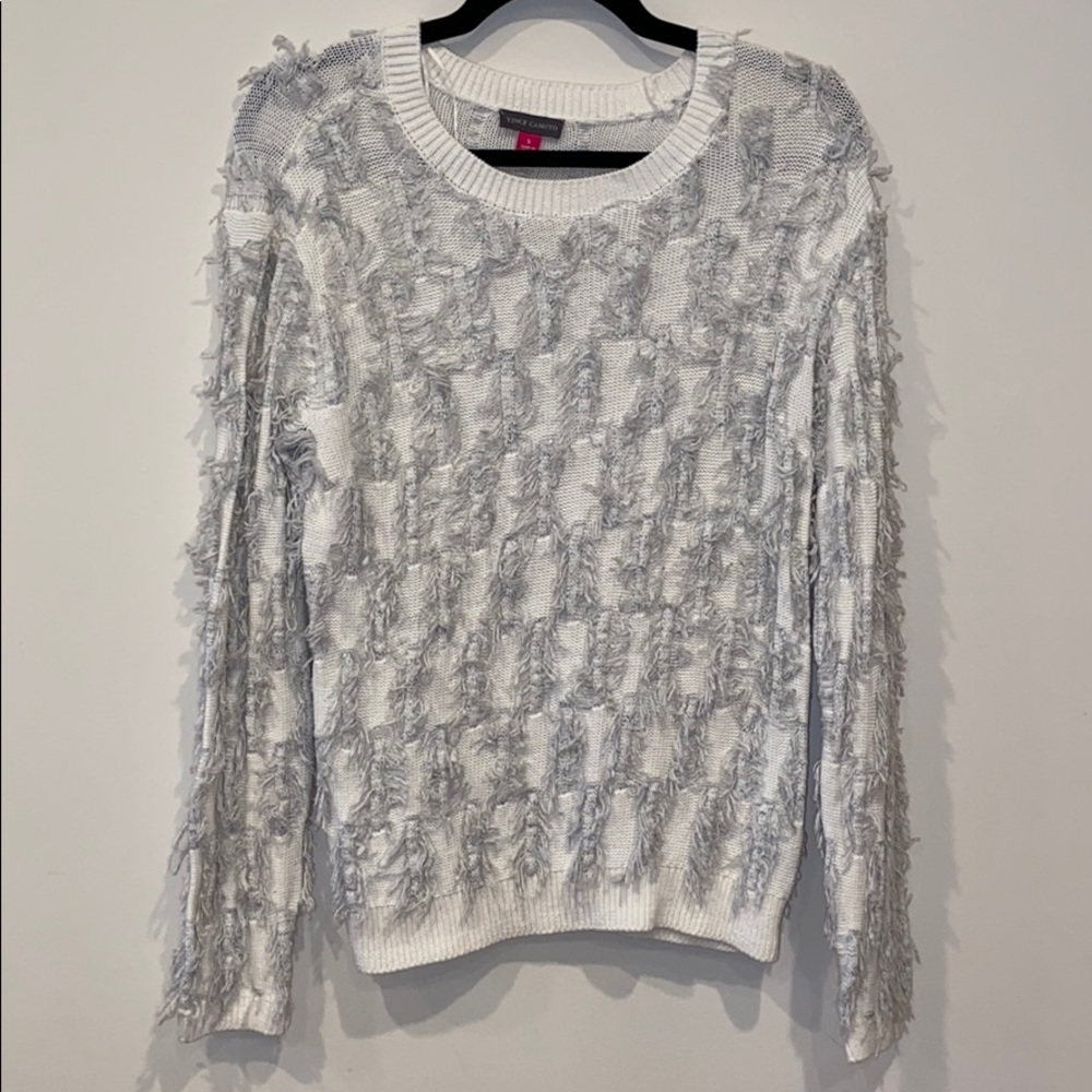 Vince Camuto Sweater with Fringe Design